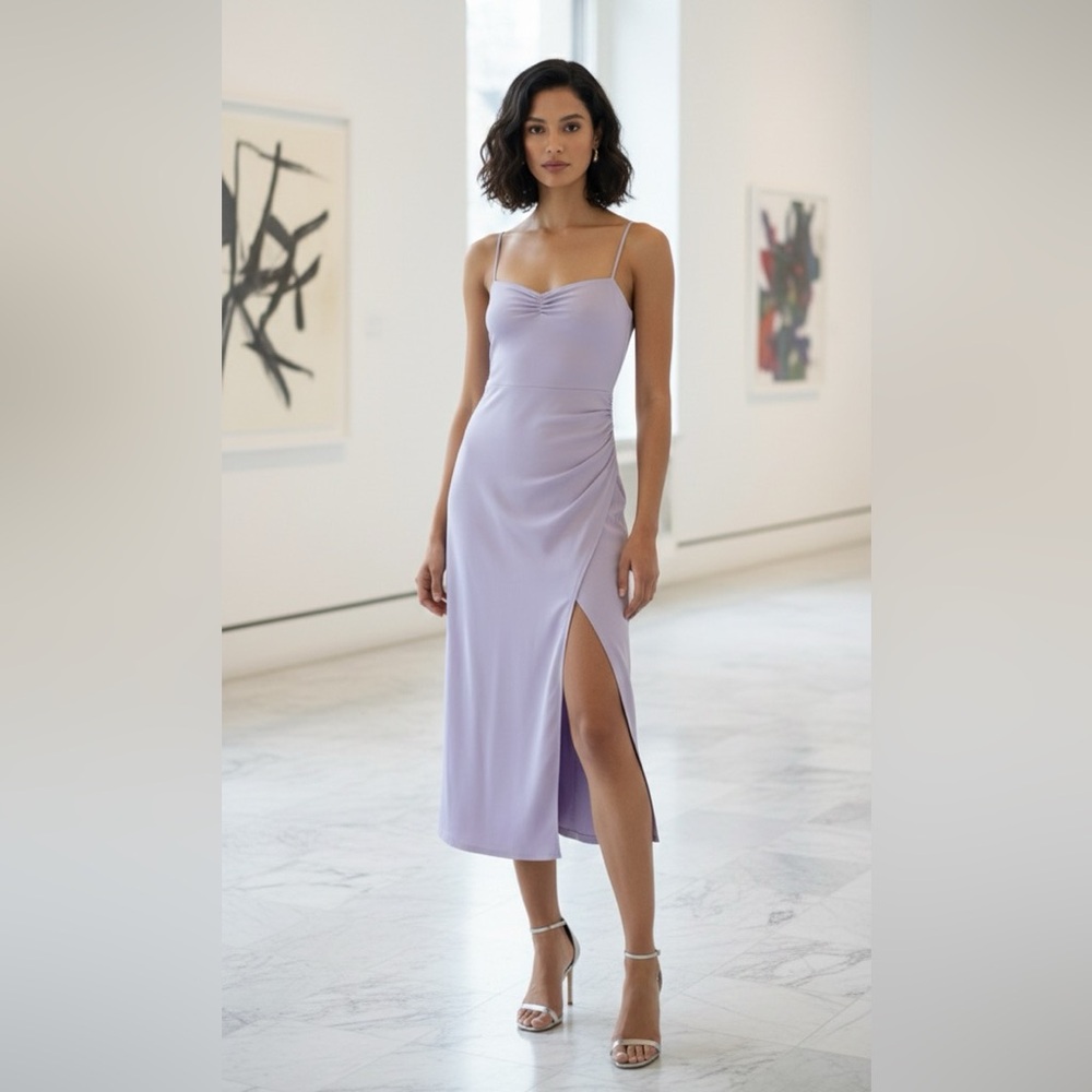 NEW Aritzia Wilfred Flight Midi Slip Dress in Lavender S